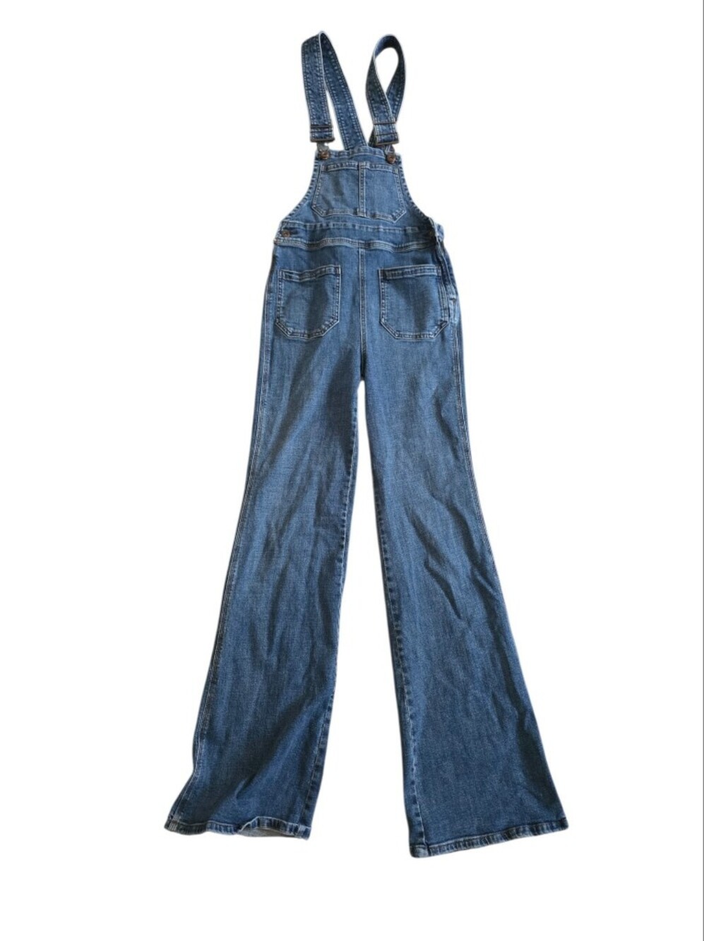 Free People Blue Denim Jean Overalls Size 26 - Picture 1 of 6